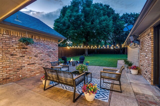 1509 Banbury Ct, Richardson, TX 75082 - fenced backyard featuring a patio area and outdoor lounge area