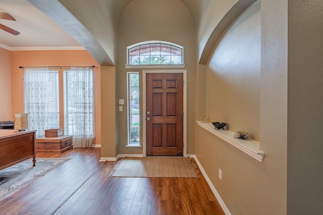 134 Fox Hollow Blvd, Forney, TX 75126 - foyer with hardwood / wood-style flooring and ceiling fan