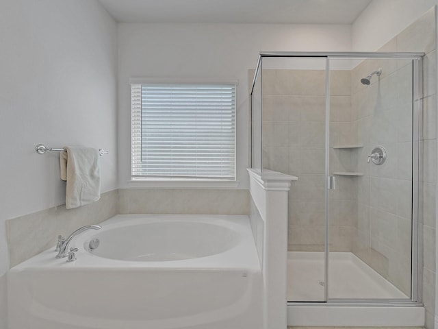 1701 Briar Hill Dr, Denton, TX 76207 - full bathroom featuring a garden tub and a shower stall