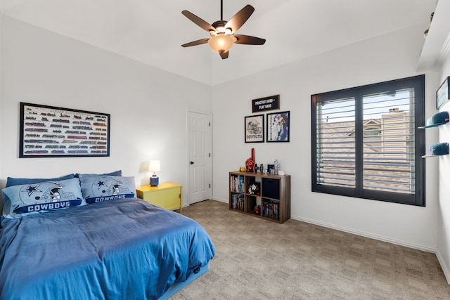 406 Old York Rd, Coppell, TX 75019 - carpeted bedroom featuring a ceiling fan and baseboards