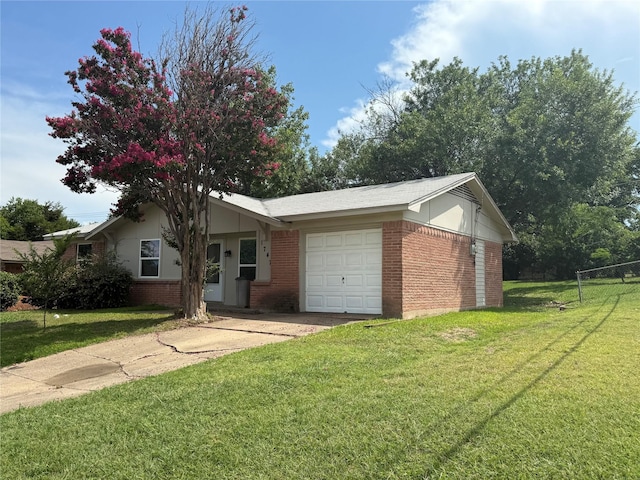 1747 Lucille Dr, Mesquite, TX 75149 - ranch-style house featuring an attached garage, brick siding, a front yard, and driveway