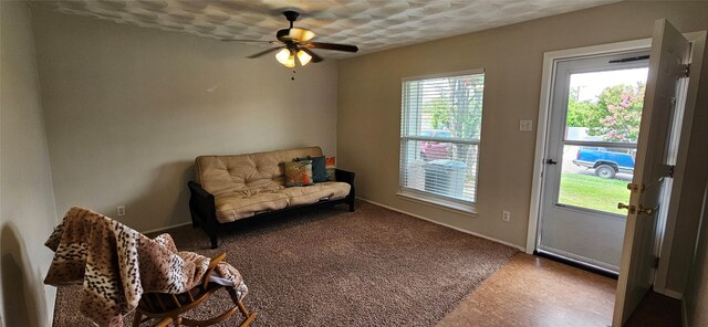 1747 Lucille Dr, Mesquite, TX 75149 - sitting room with a ceiling fan and baseboards