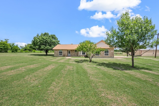 7655 Veal Station Rd, Azle, TX 76020 - view of front of property with a front yard and brick siding