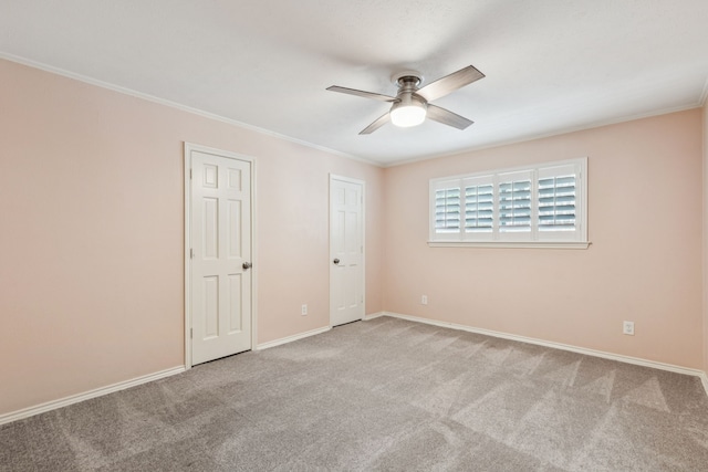 6714 Barkworth Dr, Dallas, TX 75248 - carpeted empty room with a ceiling fan and ornamental molding