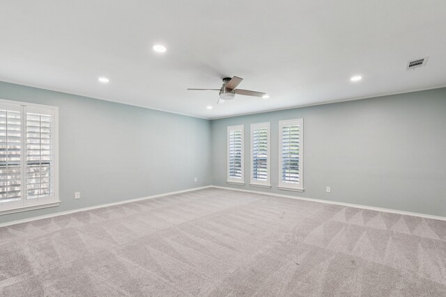 6714 Barkworth Dr, Dallas, TX 75248 - unfurnished room with a ceiling fan, carpet floors, and recessed lighting