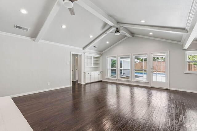 6714 Barkworth Dr, Dallas, TX 75248 - unfurnished living room featuring ceiling fan, wood finished floors, and recessed lighting