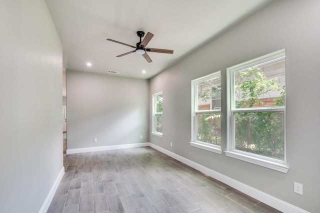 2517 Meaders Ave, Fort Worth, TX 76112 - spare room featuring ceiling fan, wood finished floors, and recessed lighting