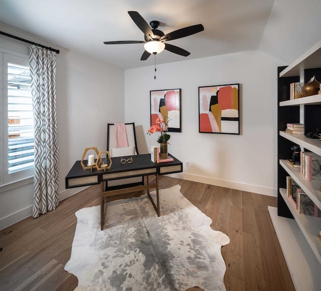 1921 Calumet Dr, Aubrey, TX 76227 - office space with ceiling fan and wood finished floors