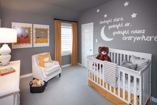 1921 Calumet Dr, Aubrey, TX 76227 - carpeted bedroom featuring a nursery area and lofted ceiling