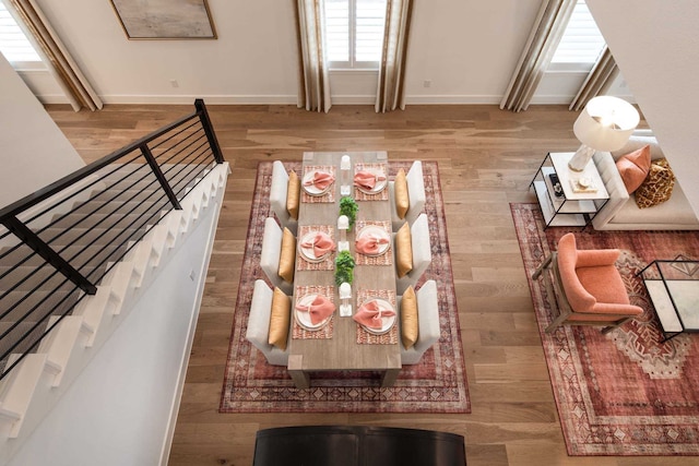 1921 Calumet Dr, Aubrey, TX 76227 - living room with wood finished floors and stairway