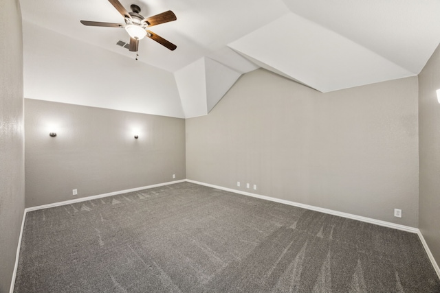 1613 Country Brook Ln, Allen, TX 75002 - bonus room featuring lofted ceiling, carpet, and ceiling fan