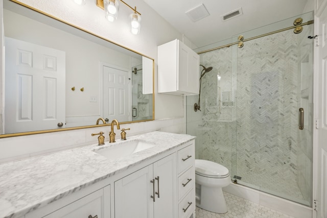 1613 Country Brook Ln, Allen, TX 75002 - bathroom with vanity, a shower stall, and tile patterned floors