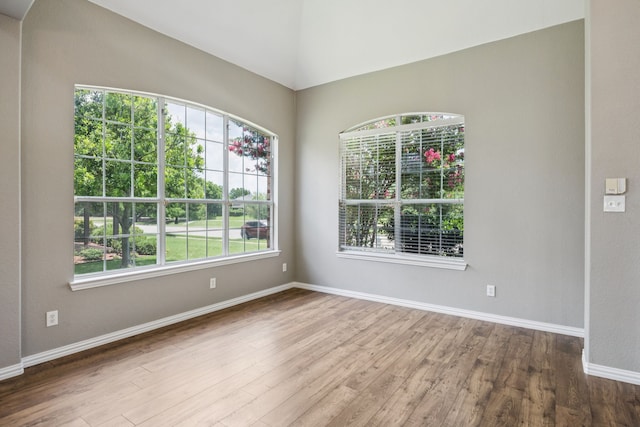 1613 Country Brook Ln, Allen, TX 75002 - unfurnished room featuring wood finished floors and vaulted ceiling