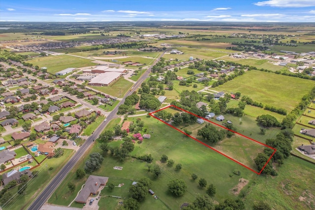 713 E Peel St, Pilot Point, TX 76258 - aerial view of property and surrounding area with property boundaries highlighted