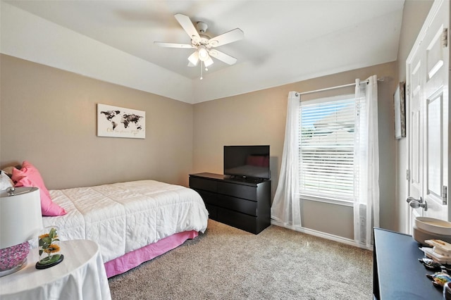 9210 Wild River Dr, Arlington, TX 76002 - carpeted bedroom with baseboards and a ceiling fan