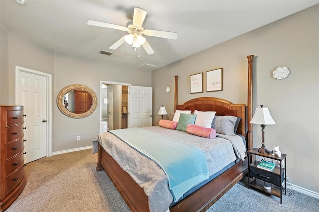 9210 Wild River Dr, Arlington, TX 76002 - bedroom featuring light colored carpet and a ceiling fan