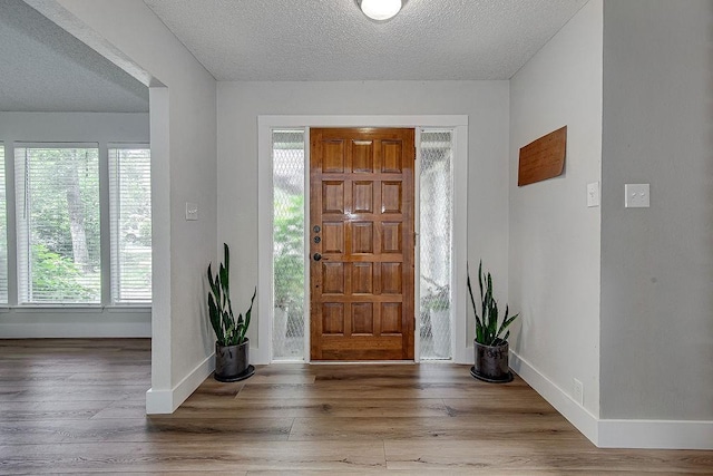 5800 Thoreau Ln, Arlington, TX 76016 - entrance foyer featuring a textured ceiling and wood finished floors