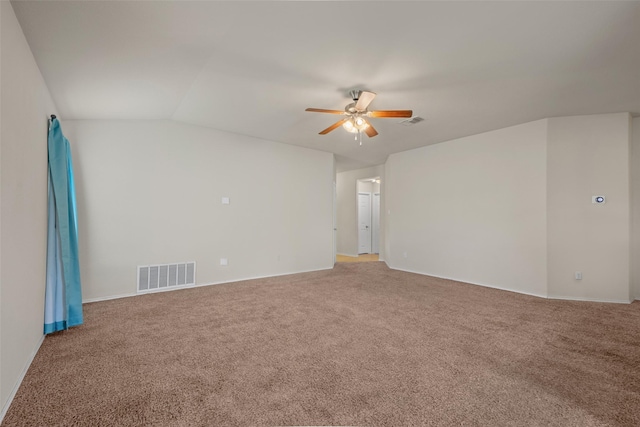 6521 La Sol Ln, Waco, TX 76712 - empty room featuring ceiling fan, carpet floors, and vaulted ceiling