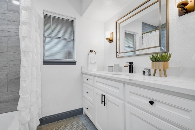 612 Circleview Dr S, Hurst, TX 76054 - full bathroom featuring vanity and shower / bathtub combination with curtain