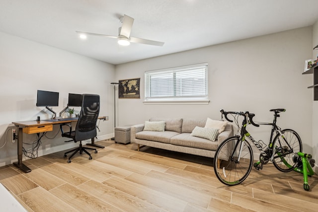 6010 Preston Creek Dr, Dallas, TX 75240 - office space with wood finish floors and a ceiling fan