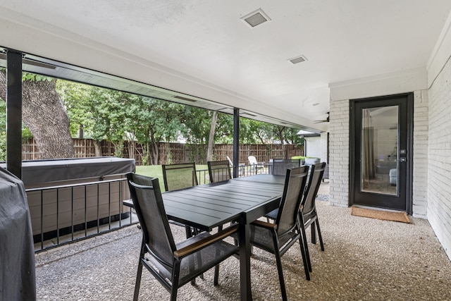 6010 Preston Creek Dr, Dallas, TX 75240 - sunroom / solarium with outdoor dining space