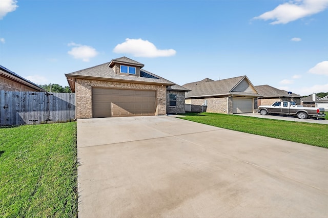515 W Broad St, Pilot Point, TX 76258 - view of front of property featuring brick siding, a garage, a shingled roof, and driveway