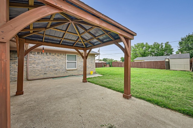 914 Highcrest Dr, Arlington, TX 76017 - view of patio / terrace with a storage unit and a gazebo