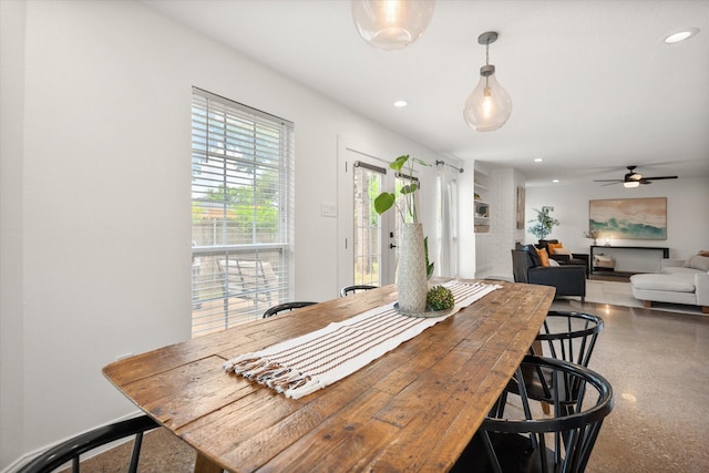 3302 Mckamy Oaks Trl, Arlington, TX 76017 - dining room with recessed lighting and ceiling fan