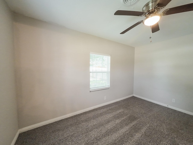 904 Forrestal Dr, Arlington, TX 76010 - empty room featuring dark colored carpet and a ceiling fan