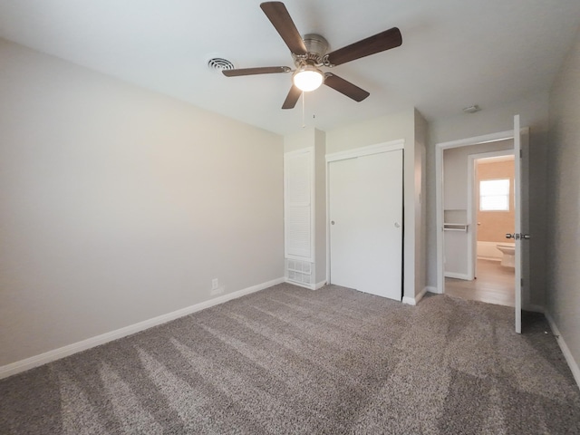 904 Forrestal Dr, Arlington, TX 76010 - unfurnished bedroom featuring carpet flooring, a closet, and a ceiling fan