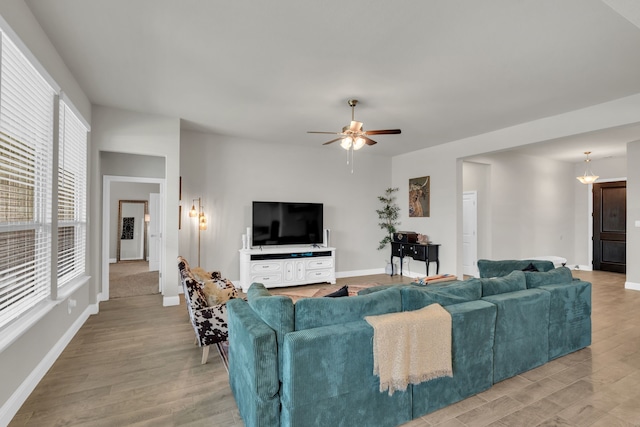 621 Mesquite Grove Rd, Midlothian, TX 76065 - living room with light wood-type flooring and ceiling fan