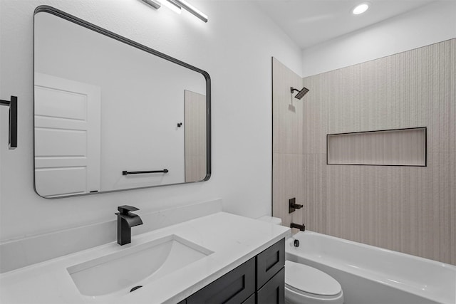 6112 Carlton Garret St, Dallas, TX 75215 - bathroom featuring vanity,  shower combination, and recessed lighting