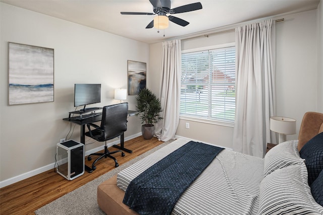 9028 Wild Rose Ln, Cross Roads, TX 76227 - bedroom with wood finished floors and ceiling fan