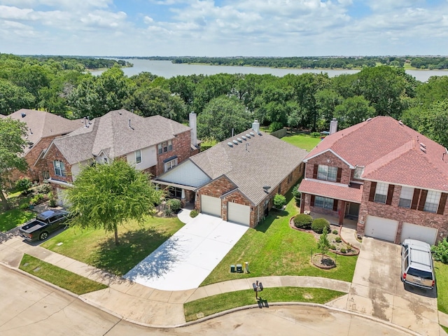 504 Lake Point Dr, Little Elm, TX 75068 - aerial view of property and surrounding area with a nearby body of water