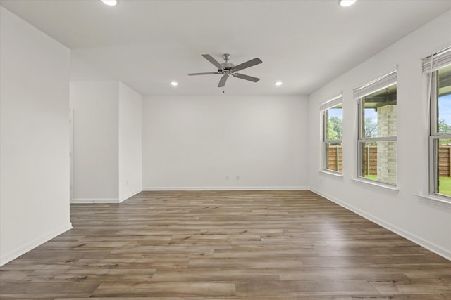 1900 Twisted Tree Ln, Mesquite, TX 75181 - empty room with recessed lighting, ceiling fan, and light wood finished floors