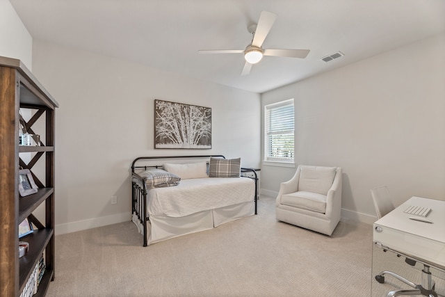 1454 Sunset Point Dr, Flower Mound, TX 75022 - bedroom featuring carpet, a ceiling fan, and a desk