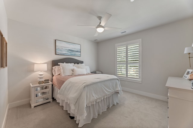 1454 Sunset Point Dr, Flower Mound, TX 75022 - bedroom featuring light carpet and ceiling fan