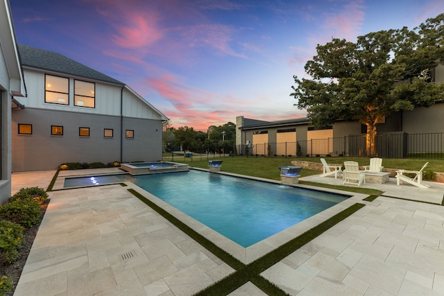 1454 Sunset Point Dr, Flower Mound, TX 75022 - view of pool with a patio area, a pool with connected hot tub, and a fire pit