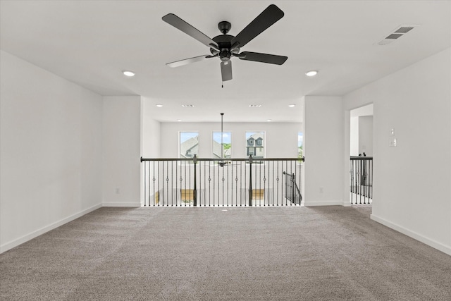 2100 Jade Forest Ln, Mesquite, TX 75181 - unfurnished room with ceiling fan, carpet, and recessed lighting