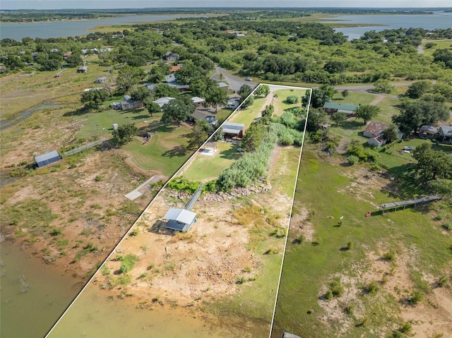 9504 County Road 197, Breckenridge, TX 76424 - aerial overview of property's location with a nearby body of water and property boundaries highlighted