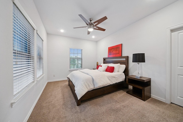 4652 Man O War Rd, Carrollton, TX 75010 - carpeted bedroom featuring recessed lighting and ceiling fan