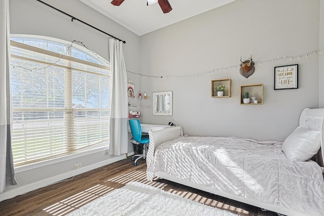 7910 Stone Ridge Dr, Northlake, TX 76247 - bedroom featuring wood finished floors and a ceiling fan