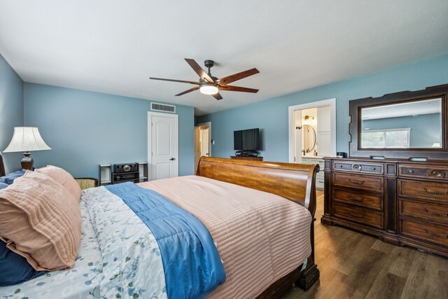 1509 Bar Harbor Dr, Dallas, TX 75232 - bedroom with wood finished floors and ceiling fan