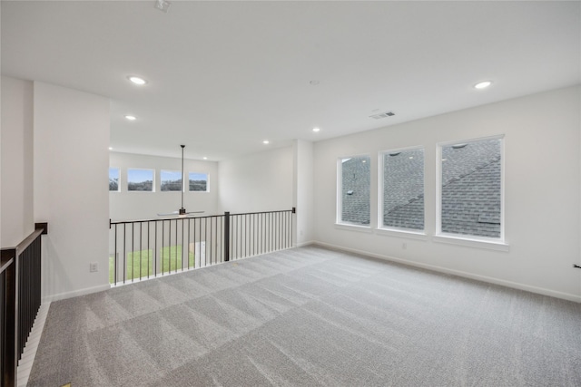 4260 Kestrel St, Prosper, TX 75078 - spare room featuring carpet floors, recessed lighting, and a ceiling fan