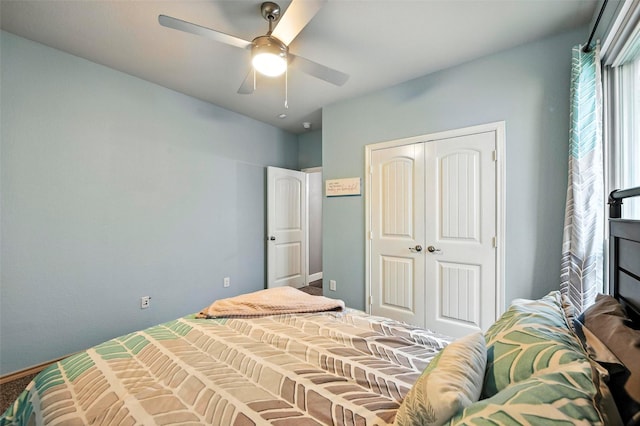1312 Castlegar Ln, Fort Worth, TX 76247 - bedroom with a closet and a ceiling fan