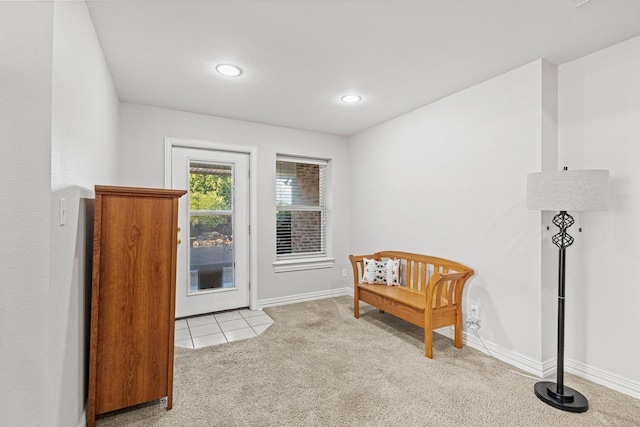 102 Southfork Cir, Pottsboro, TX 75076 - sitting room featuring carpet flooring and recessed lighting