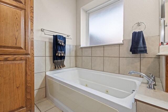 102 Southfork Cir, Pottsboro, TX 75076 - full bathroom with tile walls and a jetted tub