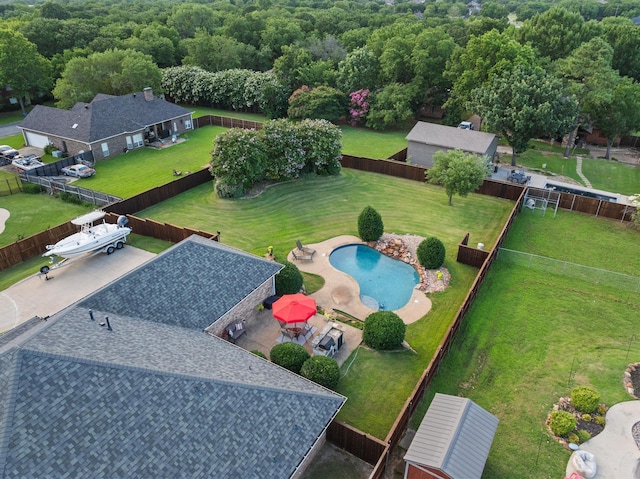 102 Southfork Cir, Pottsboro, TX 75076 - aerial view of a pool area