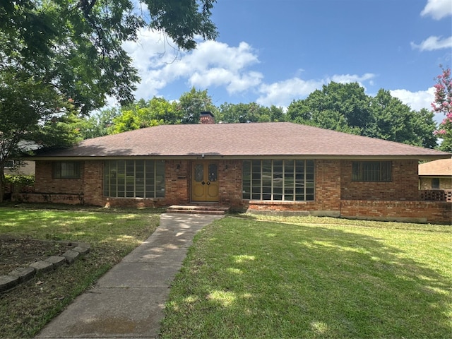817 Brook Valley Ln, Dallas, TX 75232 - ranch-style house with a front lawn and brick siding