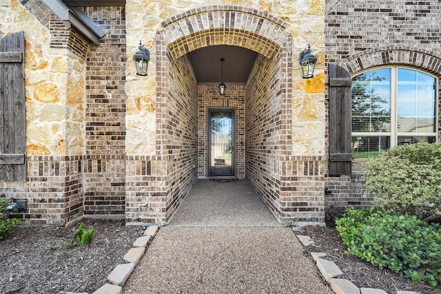 732 Windhill, Hewitt, TX 76643 - view of exterior entry with brick siding and stone siding